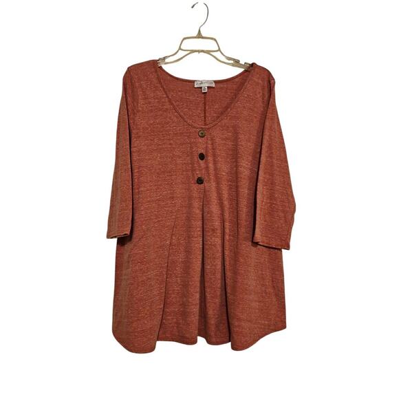 Star Vixen 3/4 Sleeve Scoop Neck Blouse Plus Size Top - Picture 1 of 5